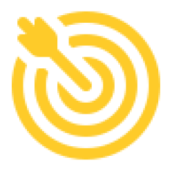a yellow coloured icon of an arrow in a circle